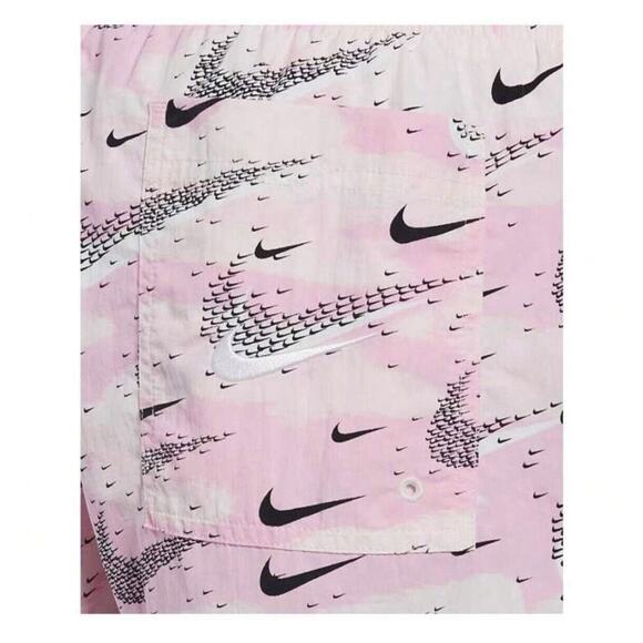 Men's Nike Swim Collage 5’’ Volley Shorts Swim Shorts Pink AOP Men’s XXL - Picture 3 of 5